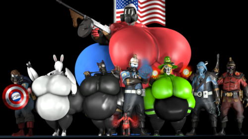 emiko-fatty: “The big fatty superheroes team” Here the league of the fatty superheroes~ 