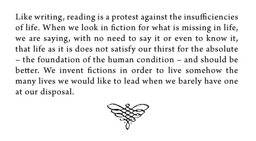 bookmania:  from In Praise of Reading and Fiction by Mario Vargas Llosa 
