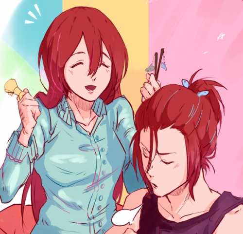 majiteenshi:(ﾉ◕ヮ◕)ﾉ*:･ﾟ✧  The matsuoka siblings!