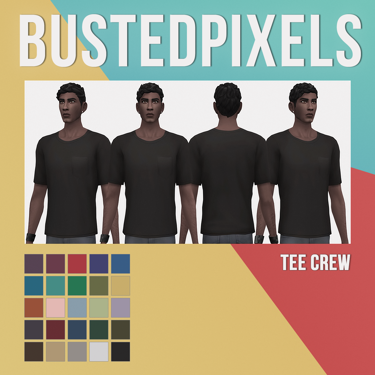 Busted Pixels : Male Basics Pt.1 Tops Base Game Compatible 6...