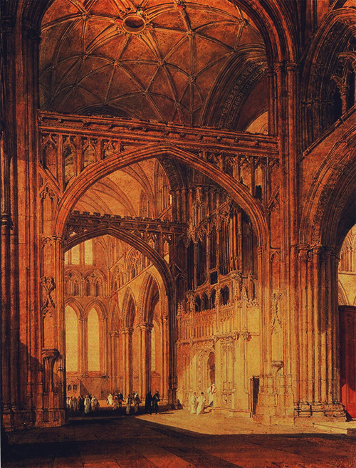 detailsdetales:  Interior of Salisbury Cathedral (1802-1805) J.M.W. Turner 