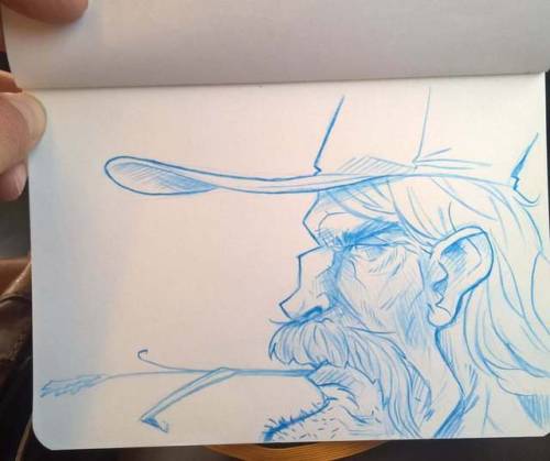 redneck robert is waiting for the corn to grow. Working on such a tiny sketch book has it’s ad