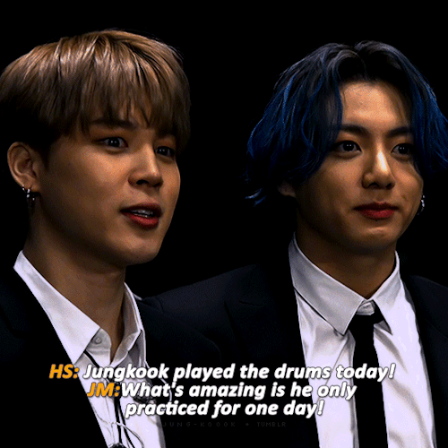 Jungkook Playing The Drums To Dynamite (cr.namuspromised)