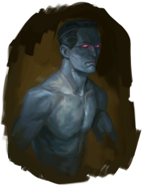 Someone asked for a nude/ bare chested Thrawn? A while back. Haven’t painted in a while n