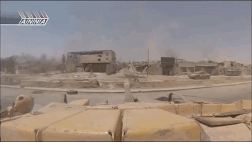 celer-et-audax:  A Syrian Armoured Column of MBTs and IFVs as they drop troops near