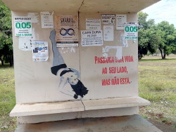 olheosmuros:  &ldquo;Passaria uma vida ao seu lado, mas não esta.&quot;Fica em um ponto de ônibus dentro da Universidade de Brasília. (obrigada Pedro Rocha pelo muro e pelos elogios!) 