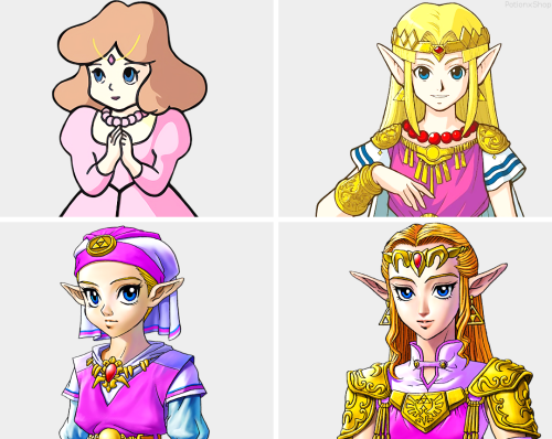 naruhodos:potionxshop:Zelda’s design over the yearsforgot the most important one smh