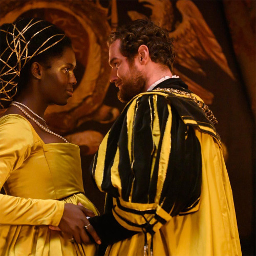 This vivid yellow and black costume was first spotted in the 2015 mini-series Wolf Hall, where it wa