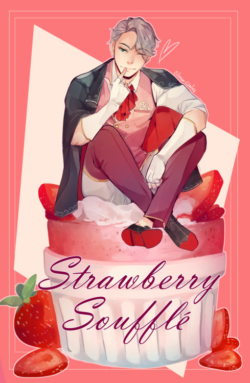 crimson-chains:Strawberry Souffle Victor >w<To pair with Champagne Yuri! :DHehehee, light, air