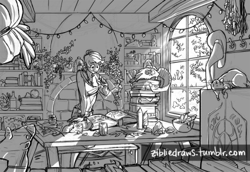 It’s that witchy time of year, so have a witch in her workroom~WIP, someday this will be lined and c