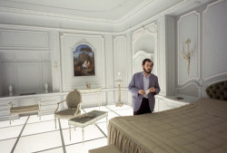 euo:  Stanley Kubrick on the set of 2001: A Space Odyssey (1968) 