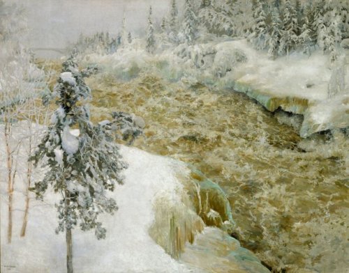 Imatra Falls in Snow ; Imatra in Winter, Akseli Gallen-Kallela, 1893, Finnish National GalleryIn the