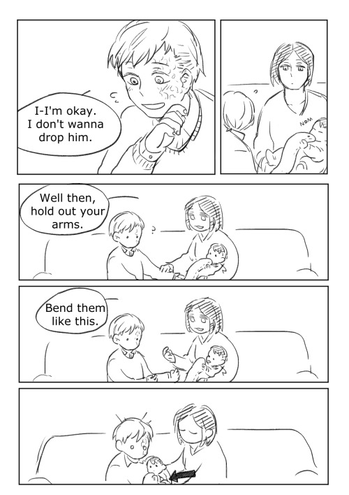 kkachi35: So in the baby brother au post, there was this comment that I loved and I had to draw it.I