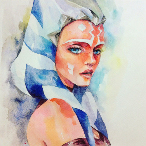 Watercolor doodle #doodle #Snips#Ashoka#fanart #clonwars #watercolor #study#drawing