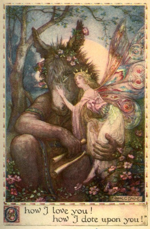 Frank Cheyne Papé ~ Titania and Bottom from A Midsummer Night’s Dream ~ Tales from Shakspeare 