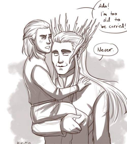 murdoc-lein: kiwiitin: Lately I can’t get enough of Thranduil and Legolas dad stop embarrassin