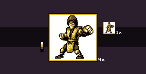 Scorpion from the Mortal Kombat series. Small pixel art work I did some time ago for a Pokemon rom h