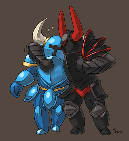 arkalpha:Shovel Knight and Black Knight.I want to see them together.Holy shit, it&rsquo;s adorable. 