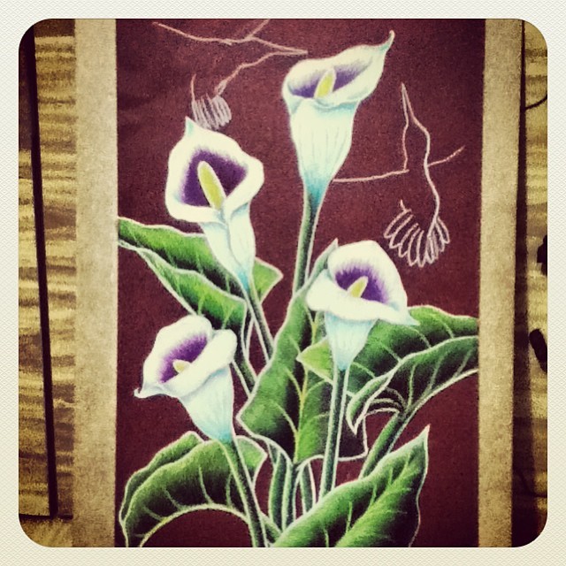 Así va quedando ñ.ñ #art #arte #draw #drawing #flower #flores #flor #alcatraz