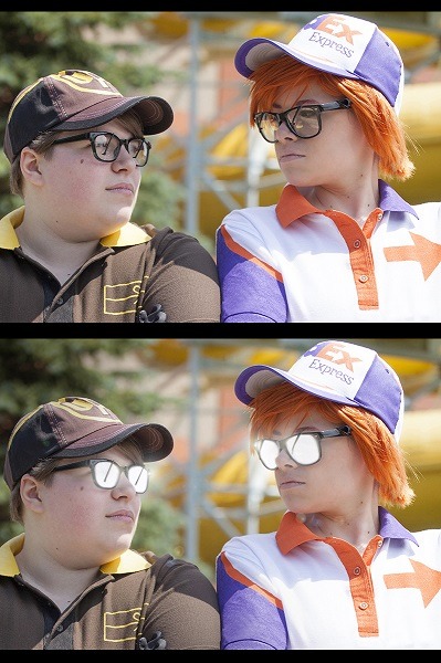 happehpills:  “What a Lovely Package You Have!” - Fedex and Ups Trucks Cosplays! Our glasses do that ‘evil’ anime thing. Cosplay Concept, Original Costume Designs, and Construction - Us (http://happehpills.tumblr.com/)Photographer - Josh