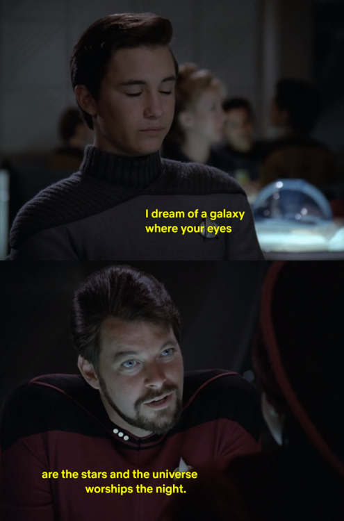 somewhere-inthe-deep: captainsblogsupplemental:So, it’s pretty much canon that Guinan and Riker ha