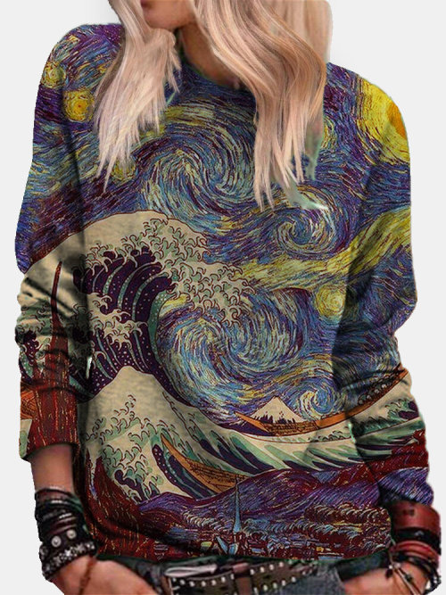 ineedananswers-blog:Long sleeves Blouse in Landscape Print to create che oniric look in Fall &amp; W