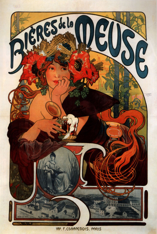 artist-mucha:  Beer of the Meuse, 1897, Alphonse adult photos