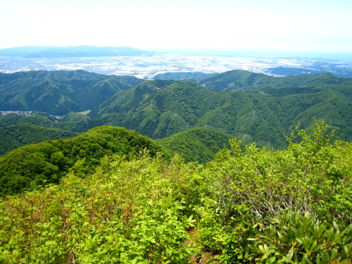 富士写ヶ岳（ふじしゃがたけ、Mt.Fujishagatake、標高941m）20140524富士写ヶ岳、大内登山口、登山道、登山道からの山々と坂井平野の眺望