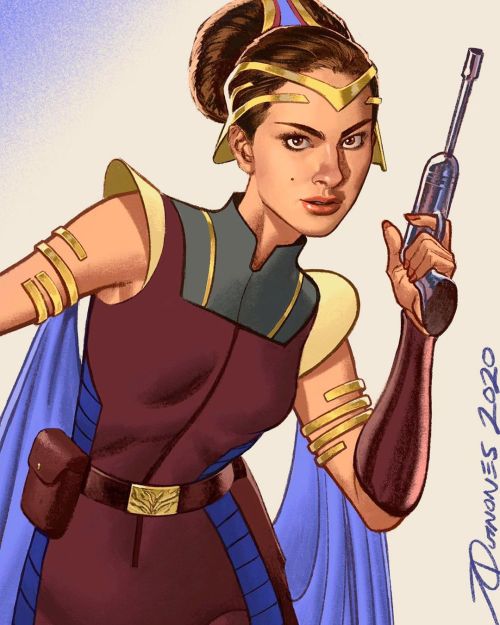 “To me, she’s royalty.” Went back and did a speed paint over my #PadmeAmidala design from last week.