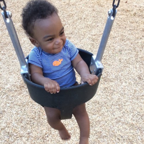 At the #park with #thisguy #peterashton it’s his 1st time on the #swings #eatonblanchepark #fu