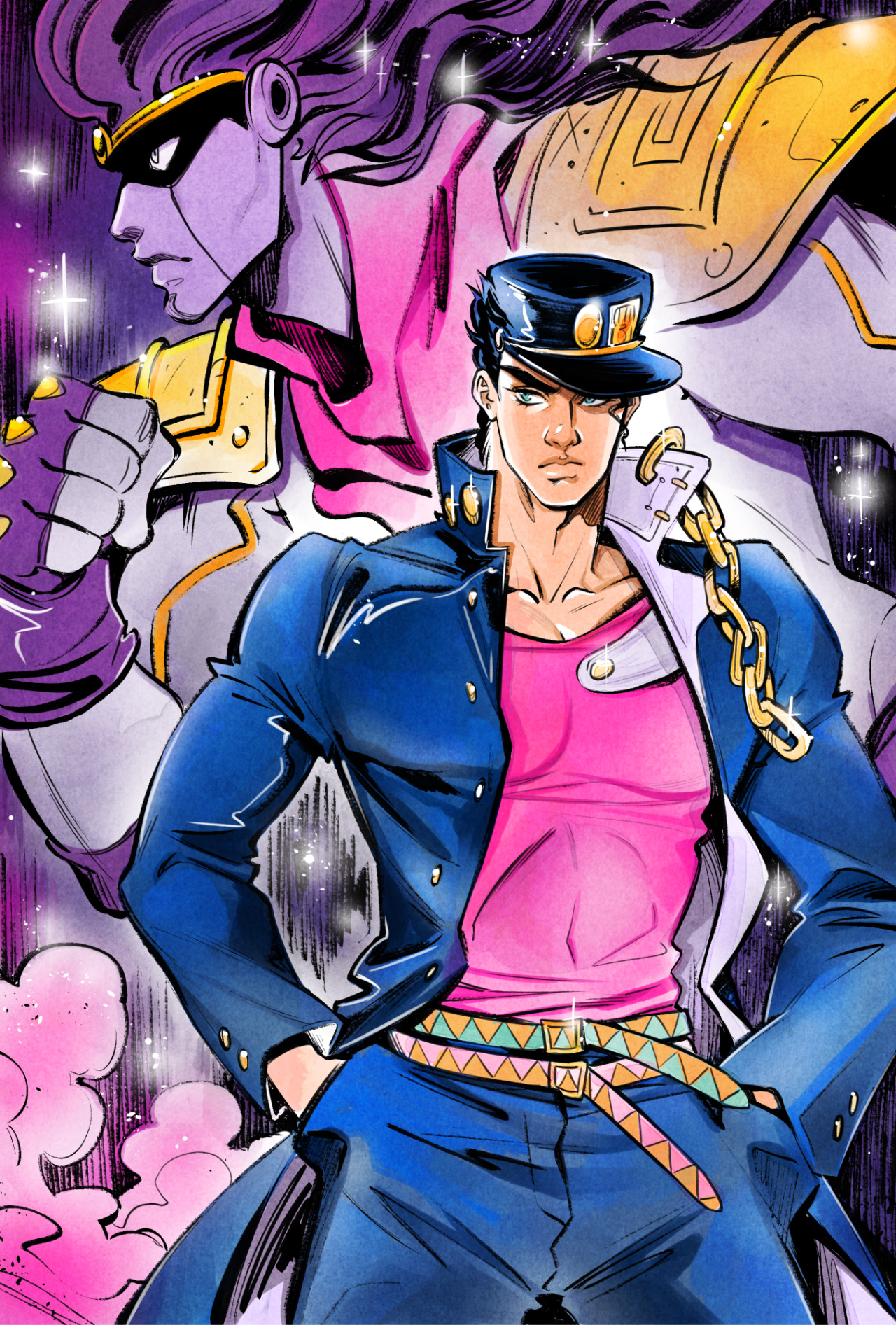 Jotaro Kujo with Star Platinum (by me) : r/StardustCrusaders