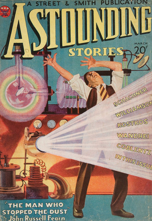 The Man Who Stopped The Dust - Astounding Stories, March 1934. Cover Art: Howard V. Brown