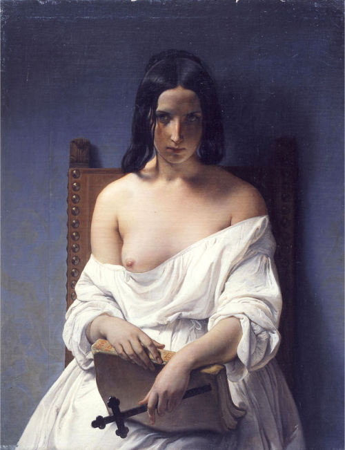La meditazione [Meditation] (1848) by Francesco Hayez (Italy, 1791-1882).