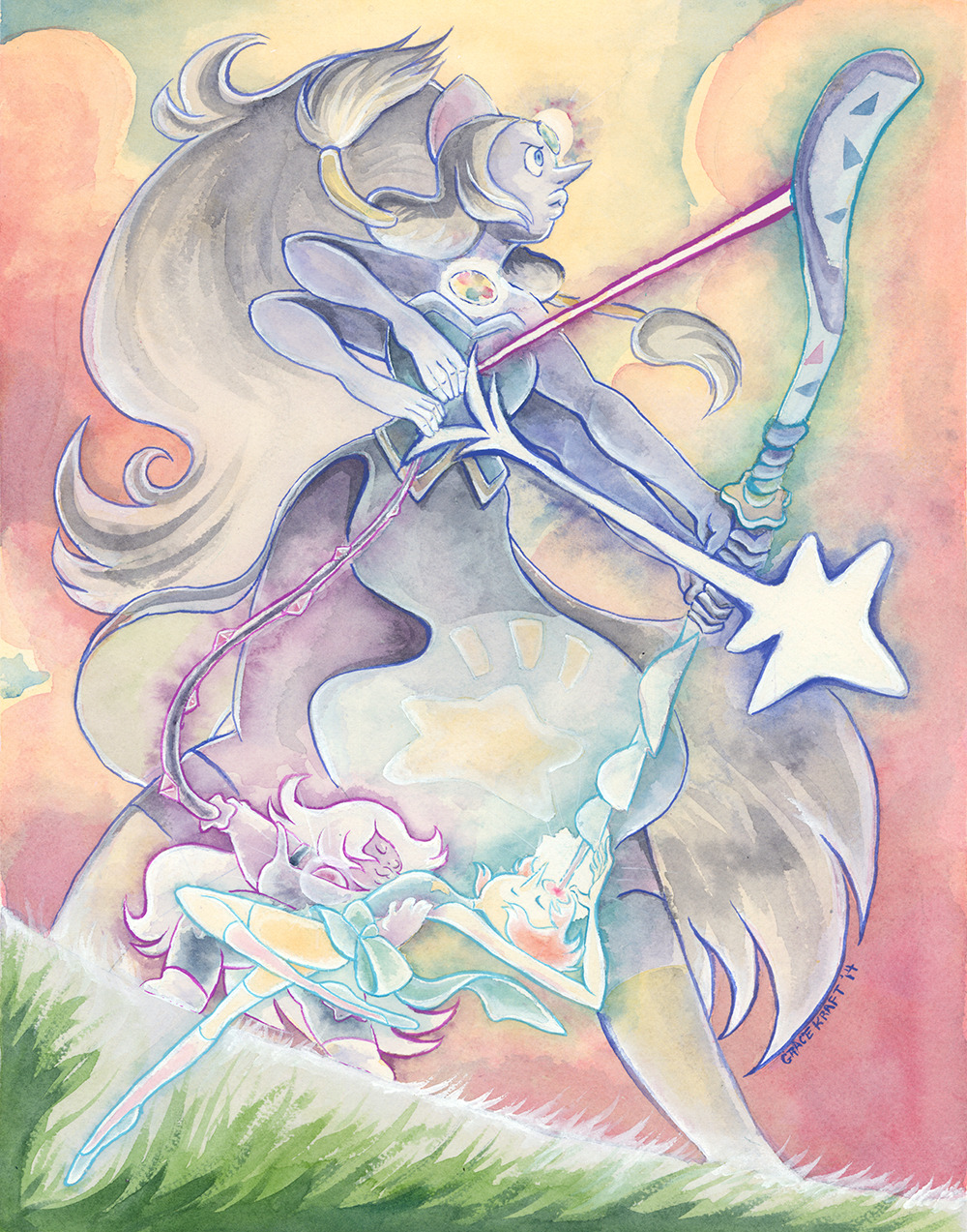 gracekraft:  All three of my paintings for the Steven Universe | Adventure Time show