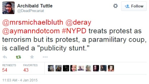 iwriteaboutfeminism:The NYPD again turn their backs on Mayor Bill de Blasio during an officer’