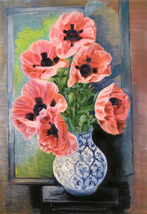 dappledwithshadow:PoppiesMoise Kisling - 1931 Private collectionPainting - oil on canvas Height: 92
