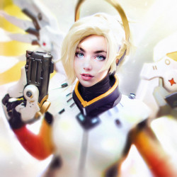 cyberclays:   Mercy  - Overwatch fan art