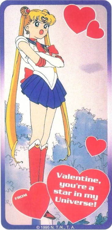 animenostalgia:Valentine’s day’s right around the corner–here’s scans of the American Sailor Moon Valentine cards (perfect to print out or email to friends for dose of 1995 in 2015.)