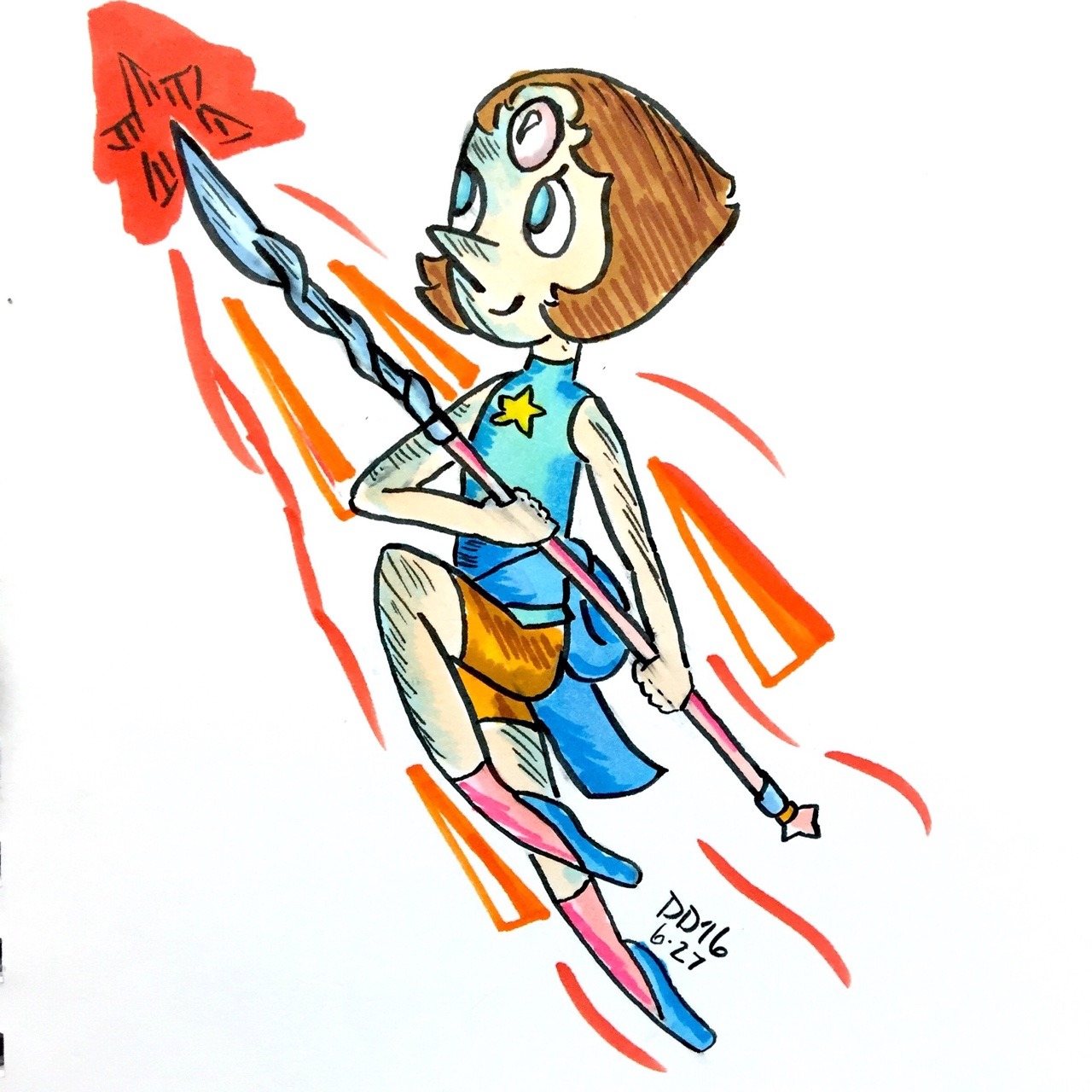 drawsome-dreamer:  A battle ready Pearl to remind myself to come into my first college