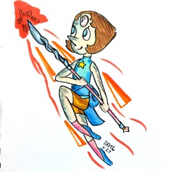 drawsome-dreamer:  A battle ready Pearl to remind myself to come into my first college math test confidently (just like Pearl would!) 