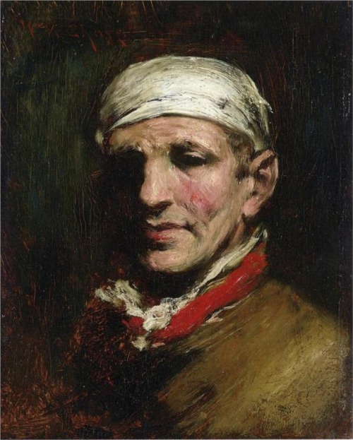 William Merritt Chase, Man with Bandana, 1872-1878. USA. The first testimonial wearing this famous d