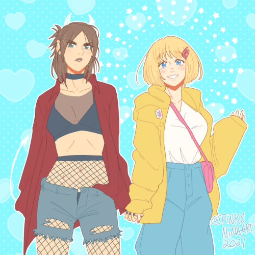 Day 5. Unlikely Combination [ Eremin Week 2021 ]Fem!eremin Don’t look so much at her cute gf, 
