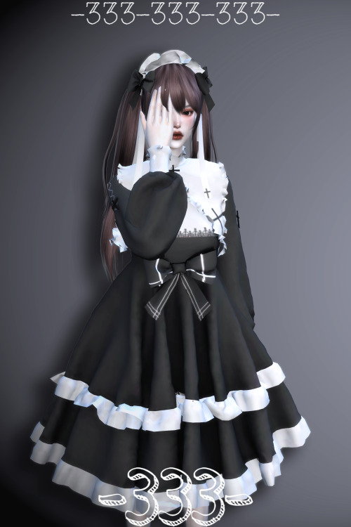 asansan3:  【333】Alice LolitaLolita 4 colors+Headwear 4colors *Don’t upload it again*Don’t resell *new mesh by me*compatible HQDL（patreon）