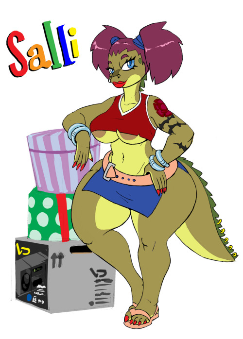 viciousdisco:Forgot to post this pic.   This is Salli.  She is MaryAnne’s younger bratty sister.   A little bit voyeuristic and a whole lot spoiled.   Salli is envious of her big sister’s thick figure and wishes to be as juicy as she is someday.