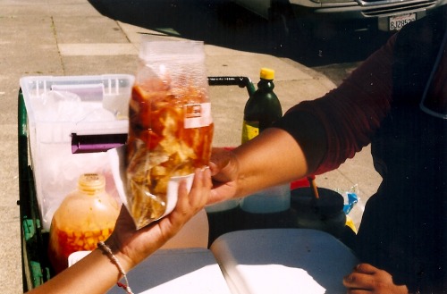 siguanaba:  nomadedgardo:  Frutera en Richmond. September 18, 2013. Richmond, CA.  La Señora Que Vende Fruta. La Frutera. La Señora con el Carrito. La Señora. They are many different names people call out to Juana Raquel as she pushes her green wooden