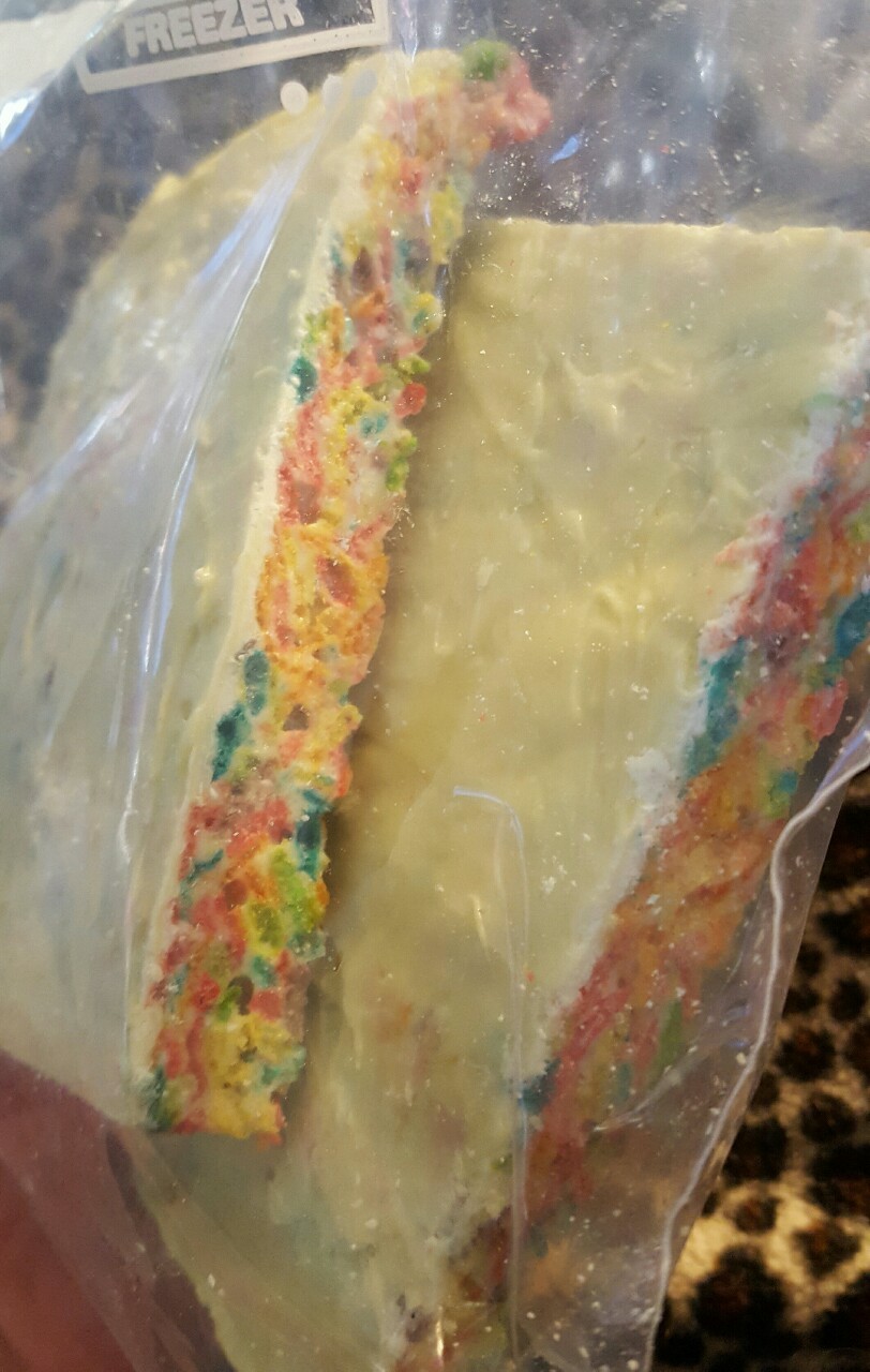 mice-teeth: two bricks of rainbow crispy edibles 🌈