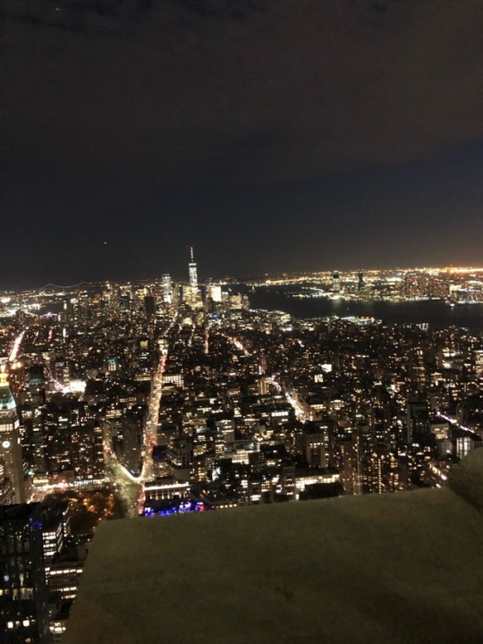 Empire State Building at night is a nice view and the breeze felt amazing haha