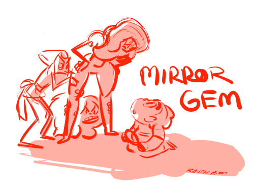 raveneesimo:  “Mirror Gem“ storyboard art: Here are some drawings I did early on in the storyboarding process for one of the recent episodes of Steven Universe, “Mirror Gem”.  Sometimes sketching things out like this first helps me figure