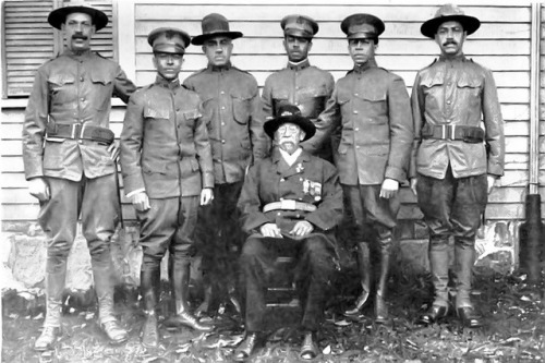 greatwar-1914:William B. Gould and his sons, 1917. In 1862 Gould escaped from slavery by rowing a bo