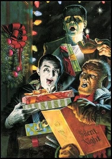 halloweenandhorror24:  Caroling classic monsters 
